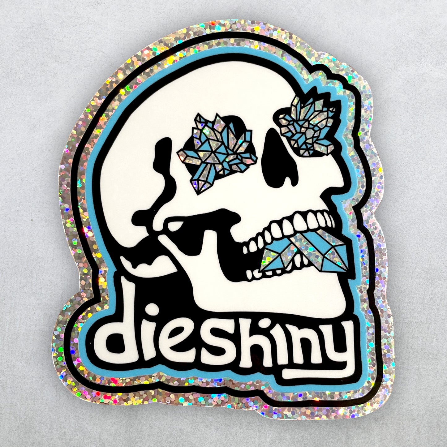 💎 Jeweled Skull Glitter Sticker