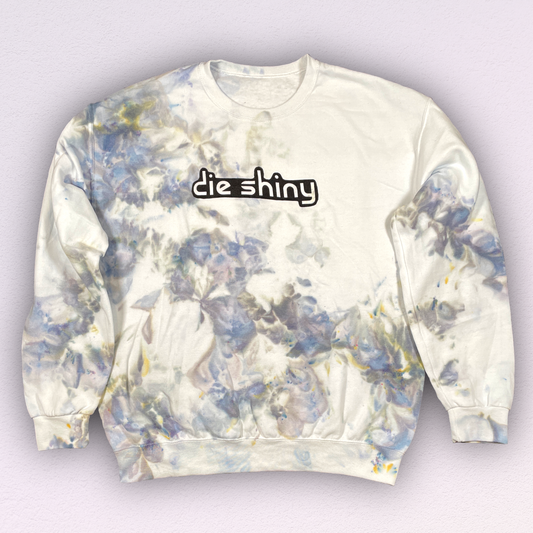 Front, Die Shiny Logo Sweatshirt in Iris Ice Dye